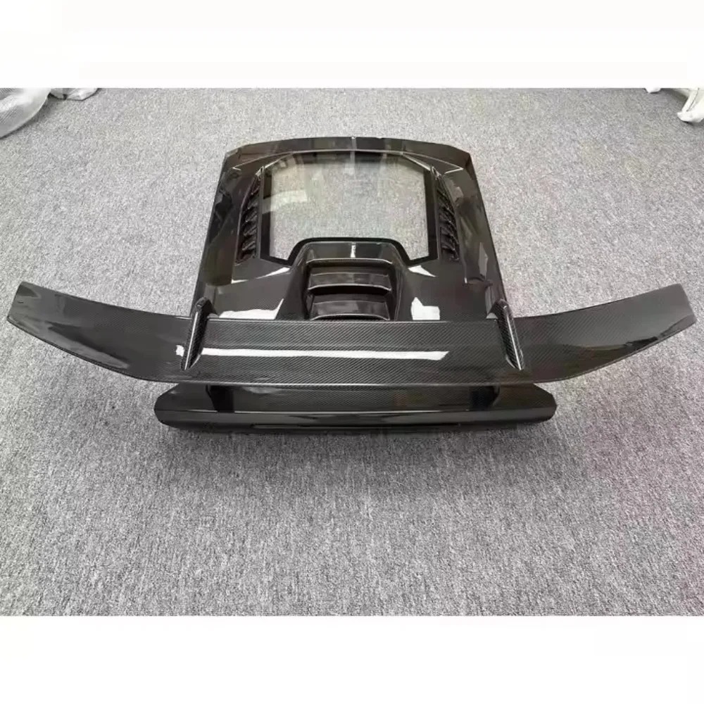 Carbon Fiber Rear Engine Cover Rear Spoiler Trunk Set for  Huracan LP610-4 LP580